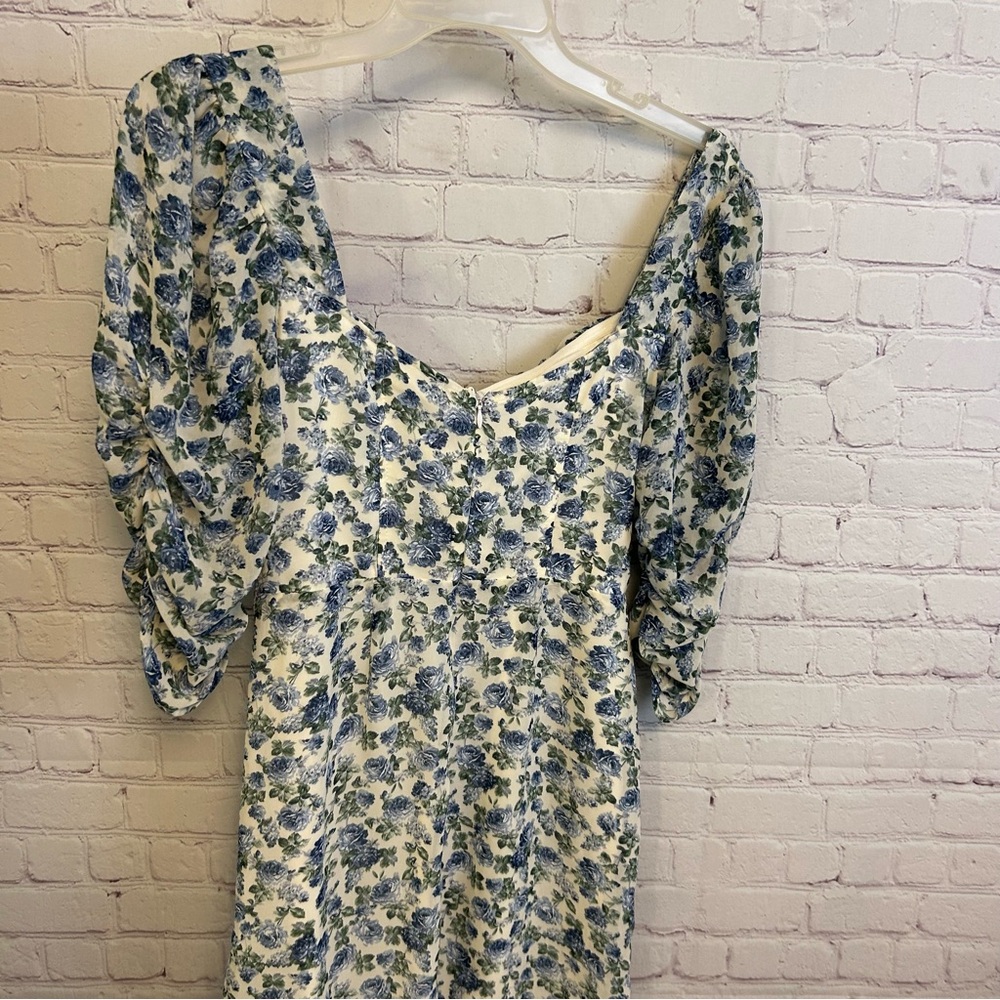 VICI Cotton Candy LA New blue floral cottagecore dress Medium square neck girly - Picture 10 of 12